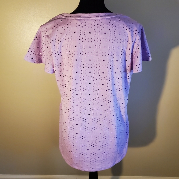 ISAAC MIZRAHI LIVE Eyelot Tee - Picture 4 of 5